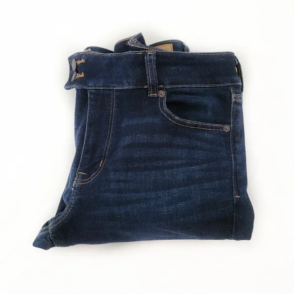 AEO || 12 Reg Dark Blue Kick Boot Super Stretch Denim Jeans - Picture 3 of 9
